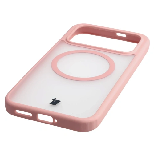 Etui z pierścieniem magnetycznym Bizon Case MatteO do Xiaomi POCO F8 Pro przydymione-jasnoróżowe